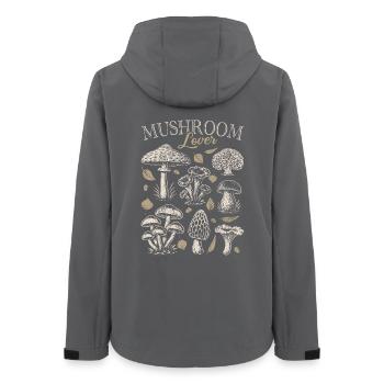 Mushroom Lover, Mushroom Collector - Mushrooms - Saying - Women’s Recycled Softshell Jacket by Stanley/Stella - anthracite - Back - AI Model Female 172 light (172cm)