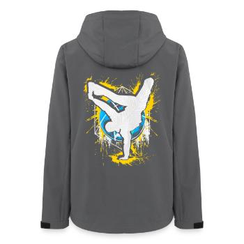Breakdance Handstand Bboy - B-Boying Breakdancer - Frauen Recycelte Softshelljacke von Stanley/Stella - Anthrazit - Hinten - AI Model Female 172 light (172cm)