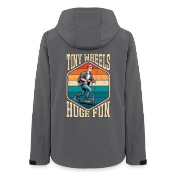Scooter Tiny Wheels Huge Fun Motorcycle Lover - Women’s Recycled Softshell Jacket by Stanley/Stella - anthracite - Back - AI Model Female 172 light (172cm)