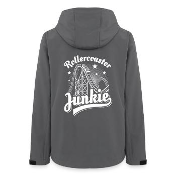 Rollercoaster Junkie - Achterbahn - Looping - Frauen Recycelte Softshelljacke von Stanley/Stella - Anthrazit - Hinten - AI Model Female 172 light (172cm)