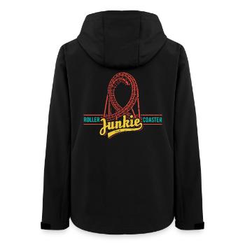 Rollercoaster Junkie - Achterbahn - Looping - Frauen Recycelte Softshelljacke von Stanley/Stella - Schwarz - Hinten - AI Model Female 172 light (172cm)