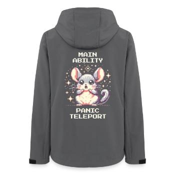 Hauptfähigkeit: Panik-Teleport | Chinchilla - Frauen Recycelte Softshelljacke von Stanley/Stella - Anthrazit - Hinten - AI Model Female 172 light (172cm)