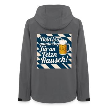 Heid is guada Chien Bière Bavaroise Dicton - Veste softshell femme recyclée Stanley/Stella - charbon - Dos - AI Model Female 172 light (172cm)