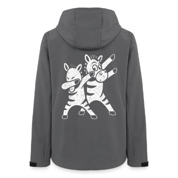 Lustige Tanzende Zebras Dabbing - Frauen Recycelte Softshelljacke von Stanley/Stella - Anthrazit - Hinten - AI Model Female 172 light (172cm)