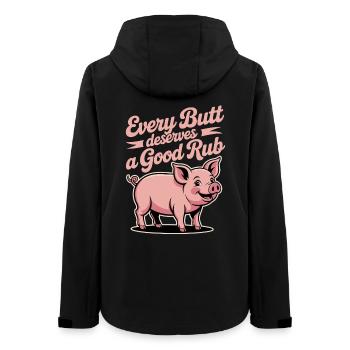 BBQ Griller Grilling Saying Funny - Women’s Recycled Softshell Jacket by Stanley/Stella - black - Back - AI Model Female 172 light (172cm)