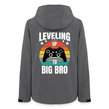 Gaming Gamer Brother Leveling Up To Big Bro - Women’s Recycled Softshell Jacket by Stanley/Stella - anthracite - Back - AI Model Female 172 light (172cm)