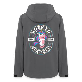 Geboren zu Funkeln - Süsses Einhorn - Glitzer - Frauen Recycelte Softshelljacke von Stanley/Stella - Anthrazit - Hinten - AI Model Female 172 light (172cm)