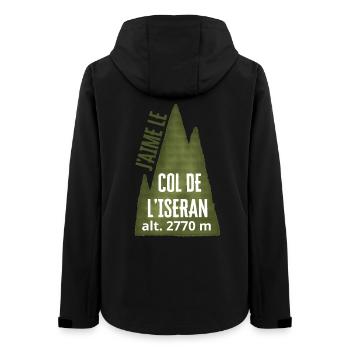 COL DE L’ISERAN ALT 2770 Meter - Frauen Recycelte Softshelljacke von Stanley/Stella - Schwarz - Hinten - AI Model Female 172 light (172cm)
