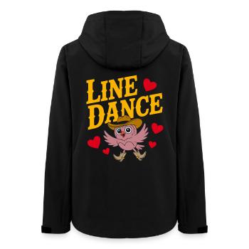 Chouette danseuse en ligne avec chapeau - Veste softshell femme recyclée Stanley/Stella - noir - Dos - AI Model Female 172 light (172cm)