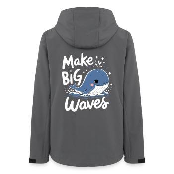 Ocean Protection: Big Waves Hit With - Women’s Recycled Softshell Jacket by Stanley/Stella - anthracite - Back - AI Model Female 172 light (172cm)