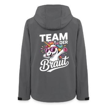 Unicorn Team Braut Design Einhorn  Hochzeit Humor - Frauen Recycelte Softshelljacke von Stanley/Stella - Anthrazit - Hinten - AI Model Female 172 light (172cm)