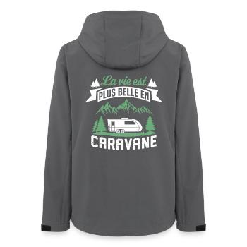 La Vie Est Plus Belle En Caravane   - Veste softshell femme recyclée Stanley/Stella - charbon - Dos - AI Model Female 172 light (172cm)