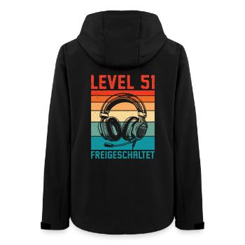51st Birthday Men Gamer Level 51 Unlocked - Women’s Recycled Softshell Jacket by Stanley/Stella - black - Back - AI Model Female 172 light (172cm)
