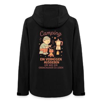 Camping ein Leben ohne Heim lustiger Camper Spruch - Frauen Recycelte Softshelljacke von Stanley/Stella - Schwarz - Hinten - AI Model Female 172 light (172cm)