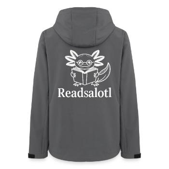 Lineart Readsalotl Axolotl Lecture - Veste softshell femme recyclée Stanley/Stella - charbon - Dos - AI Model Female 172 light (172cm)