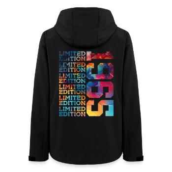 LIMITED EDITION 1965 61 JAHRE 61. GEBURTSTAG - Frauen Recycelte Softshelljacke von Stanley/Stella - Schwarz - Hinten - AI Model Female 172 light (172cm)
