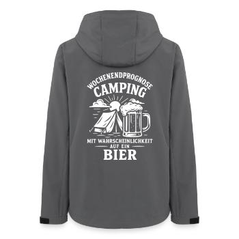 Camping Wochenendprognose Mit Bier - Frauen Recycelte Softshelljacke von Stanley/Stella - Anthrazit - Hinten - AI Model Female 172 light (172cm)