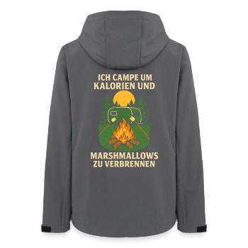 Kalorien Camping Marshmallows Natur Abenteuer - Frauen Recycelte Softshelljacke von Stanley/Stella - Anthrazit - Hinten - AI Model Female 172 light (172cm)