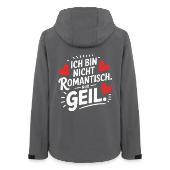 Je ne suis pas romantique, juste une personne excitée et amusante à dire - Veste softshell femme recyclée Stanley/Stella - charbon - Dos - AI Model Female 172 light (172cm)