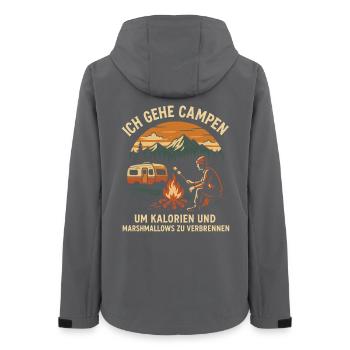 Ich Gehe Campen Kalorien Und Marshmallows - Frauen Recycelte Softshelljacke von Stanley/Stella - Anthrazit - Hinten - AI Model Female 172 light (172cm)
