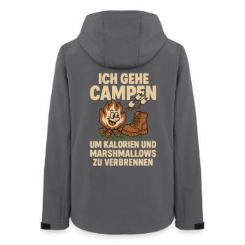 Ich Gehe Campen für Kalorien Und Marshmallows - Frauen Recycelte Softshelljacke von Stanley/Stella - Anthrazit - Hinten - AI Model Female 172 light (172cm)