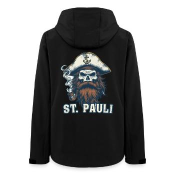Sailor Skull with Whistle Anchor St. Pauli Hamburg - Women’s Recycled Softshell Jacket by Stanley/Stella - black - Back - AI Model Female 172 light (172cm)