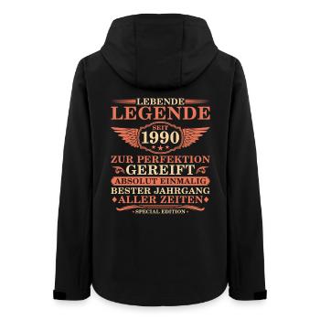 35th Birthday Vintage Year 1990 - Women’s Recycled Softshell Jacket by Stanley/Stella - black - Back - AI Model Female 172 light (172cm)