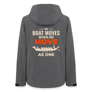 Dragon Boat Unity Design  - Women’s Recycled Softshell Jacket by Stanley/Stella - anthracite - Back - AI Model Female 172 light (172cm)