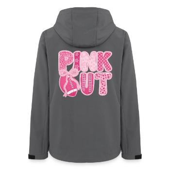 Pink Out Brustkrebs Fußball - Frauen Recycelte Softshelljacke von Stanley/Stella - Anthrazit - Hinten - AI Model Female 172 light (172cm)