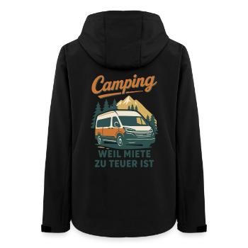 Camping Weil Miete Zu Teuer Ist Abenteuer campen - Frauen Recycelte Softshelljacke von Stanley/Stella - Schwarz - Hinten - AI Model Female 172 light (172cm)