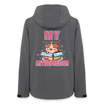 Kitten Joy Anti-Depression Humor-Tier - Frauen Recycelte Softshelljacke von Stanley/Stella - Anthrazit - Hinten - AI Model Female 172 light (172cm)