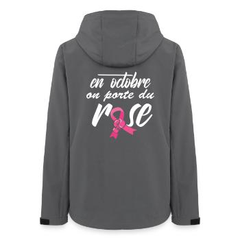 Pink October 2025 Breast Cancer Awareness - Women’s Recycled Softshell Jacket by Stanley/Stella - anthracite - Back - AI Model Female 172 light (172cm)