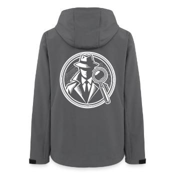 Detektiv Design – Mit Lupe auf Spurensuche - Frauen Recycelte Softshelljacke von Stanley/Stella - Anthrazit - Hinten - AI Model Female 172 light (172cm)