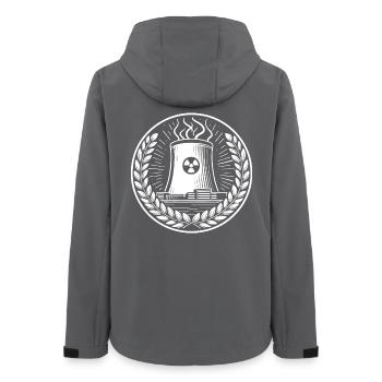 Kernkraftwerk Design – Energie pur - Frauen Recycelte Softshelljacke von Stanley/Stella - Anthrazit - Hinten - AI Model Female 172 light (172cm)