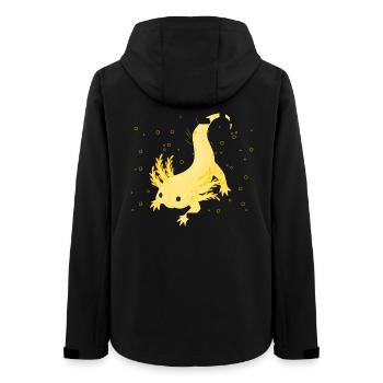 Design gecko lumineux avec détail jaune - Veste softshell femme recyclée Stanley/Stella - noir - Dos - AI Model Female 172 light (172cm)