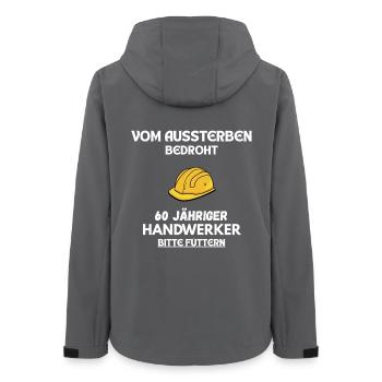 Lustiges Handwerker T-Shirt für den 60. Geburtstag - Frauen Recycelte Softshelljacke von Stanley/Stella - Anthrazit - Hinten - AI Model Female 172 light (172cm)