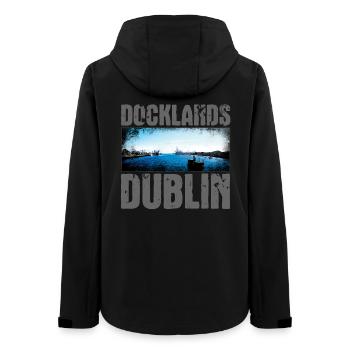 Docklands Dublin Wasseransicht - Frauen Recycelte Softshelljacke von Stanley/Stella - Schwarz - Hinten - AI Model Female 172 light (172cm)