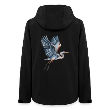 Elegant heron with outstretched wings - Women’s Recycled Softshell Jacket by Stanley/Stella - black - Back - AI Model Female 172 light (172cm)