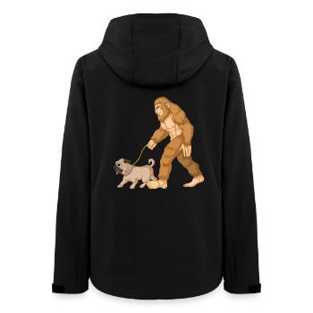 Bigfoot Laufender Mops - Frauen Recycelte Softshelljacke von Stanley/Stella - Schwarz - Hinten - AI Model Female 172 light (172cm)