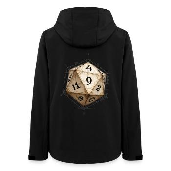 W11 Würfel – Blaupause Cartoon Design - Frauen Recycelte Softshelljacke von Stanley/Stella - Schwarz - Hinten - AI Model Female 172 light (172cm)