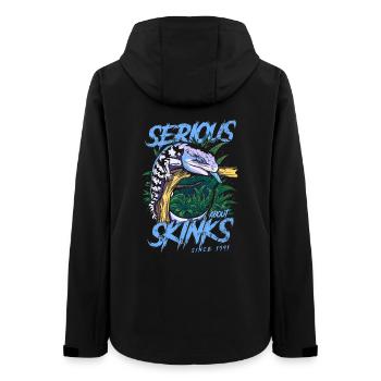 Ernsthaft über Blauzungenskinke seit 1991 - Frauen Recycelte Softshelljacke von Stanley/Stella - Schwarz - Hinten - AI Model Female 172 light (172cm)
