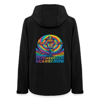 Psychedelische Vogelscheuche Trippy EDM Festival - Frauen Recycelte Softshelljacke von Stanley/Stella - Schwarz - Hinten - AI Model Female 172 light (172cm)