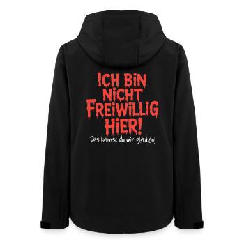 I'm not here voluntarily saying birthday... - Women’s Recycled Softshell Jacket by Stanley/Stella - black - Back - AI Model Female 172 light (172cm)