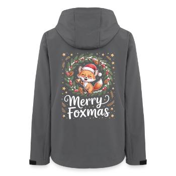 Funny Fox Christmas T-Shirt - Women’s Recycled Softshell Jacket by Stanley/Stella - anthracite - Back - AI Model Female 172 light (172cm)