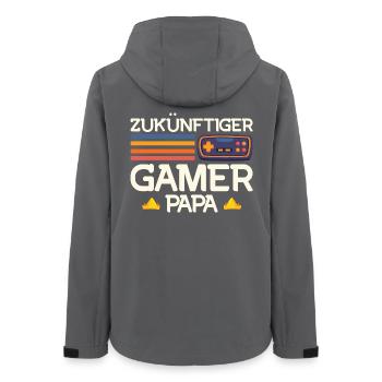 Bald Papa ZUKÜNFTIGER GAMER PAPA LUSTIG - Frauen Recycelte Softshelljacke von Stanley/Stella - Anthrazit - Hinten - AI Model Female 172 light (172cm)