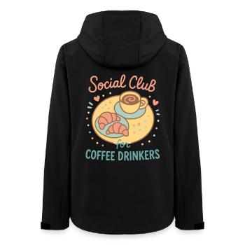 Social Club For Coffee Drinkers Design - Women’s Recycled Softshell Jacket by Stanley/Stella - black - Back - AI Model Female 172 light (172cm)