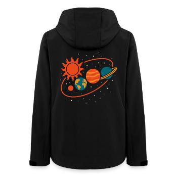 Erkunde Planeten Sonnensystem Universum Spaß - Frauen Recycelte Softshelljacke von Stanley/Stella - Schwarz - Hinten - AI Model Female 172 light (172cm)