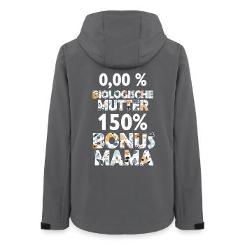 Mama Bonus Mama Mutter Mami Muttertag Geschenk - Frauen Recycelte Softshelljacke von Stanley/Stella - Anthrazit - Hinten - AI Model Female 172 light (172cm)