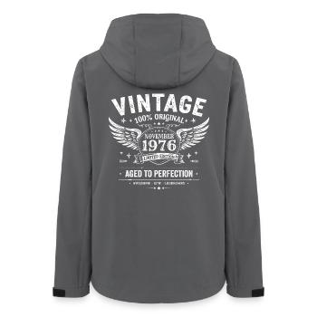 49 Years Birthday | Birthday November 1976 - Women’s Recycled Softshell Jacket by Stanley/Stella - anthracite - Back - AI Model Female 172 light (172cm)