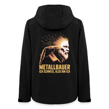Metallbauer Ich Schweiss Bin Ich Design - Frauen Recycelte Softshelljacke von Stanley/Stella - Schwarz - Hinten - AI Model Female 172 light (172cm)